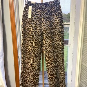 POTILI LEOPARD PRINT WIDE LEG JEAN SIZE 2